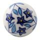 Blue Star Ceramic Floral Drawer Knob